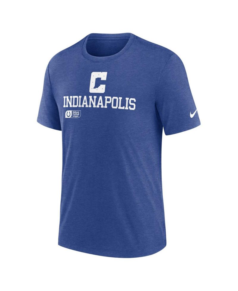 Men's Royal Indianapolis Colts Overlap Lockup Tri-Blend T-Shirt