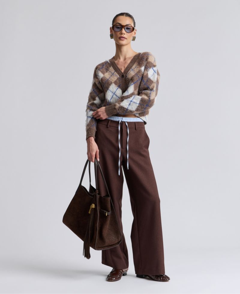 Women's Argyle Jacquard Cardigan