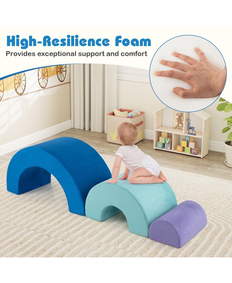 Kids Rainbow Foam Climber Washable Covers, 3-Piece Set