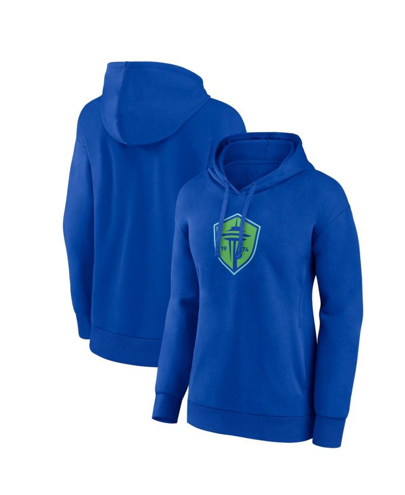 Women's Blue Seattle Sounders FC Primary Logo Pullover Hoodie