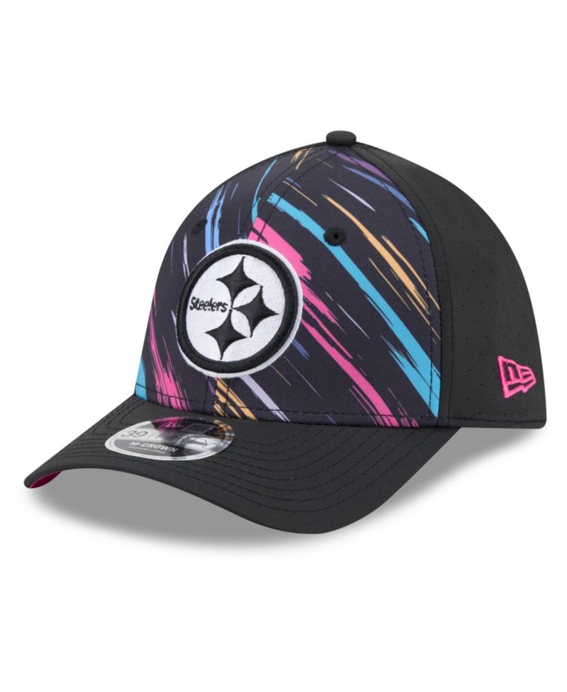 Men's Black Pittsburgh Steelers 2026 NFL Cruical Catch 39THIRTY M-Crown Stretch Hat