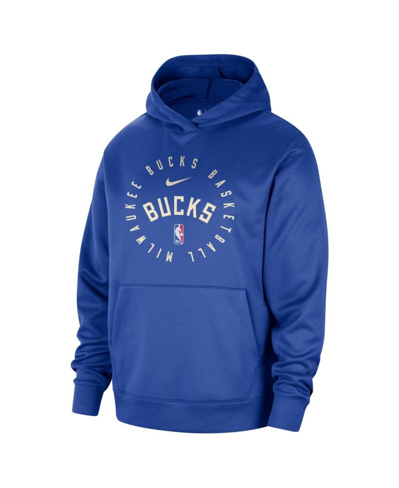 Men's Royal Milwaukee Bucks 2024/25 Spotlight On-Court Practice Performance Pullover Hoodie