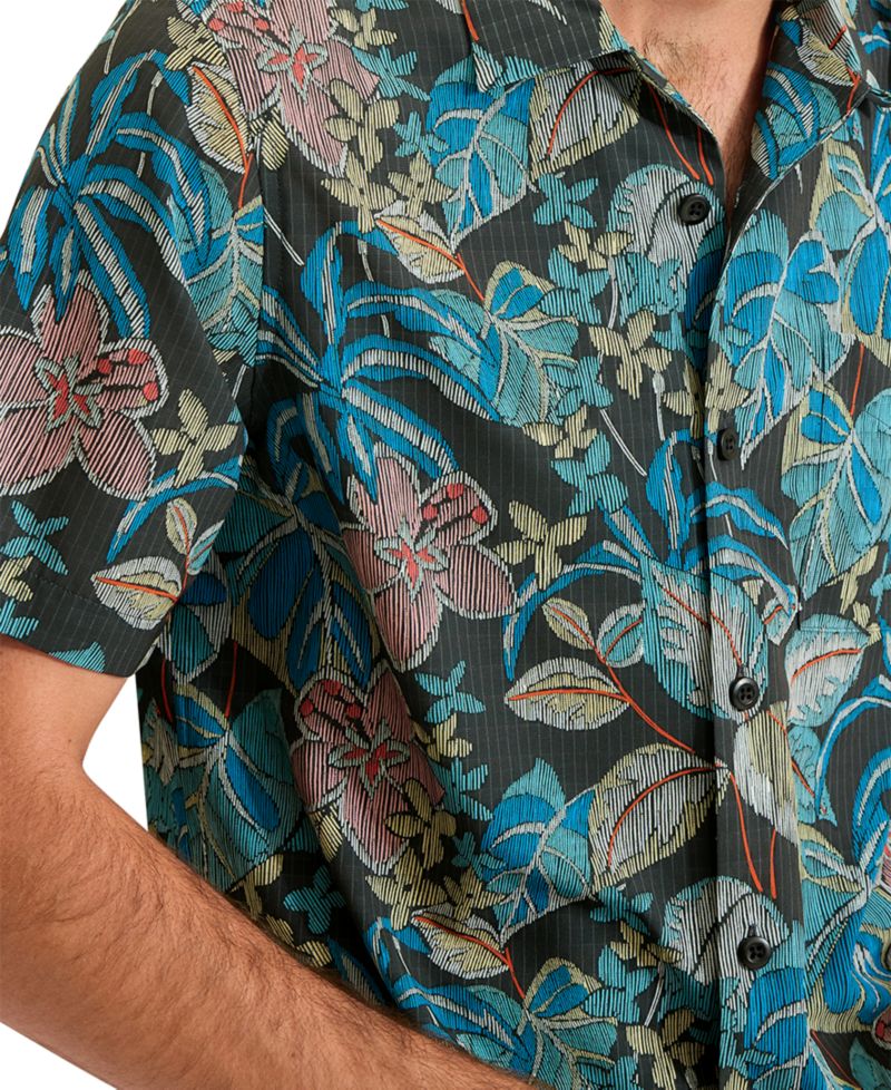 Men's Bahama Coast Stretch Bungalow-Collar Printed Short-Sleeve Button-Down Shirt