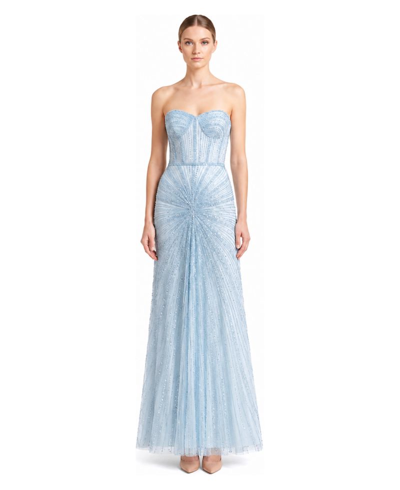 Plus Size Strapless Sweetheart Beaded Gown
