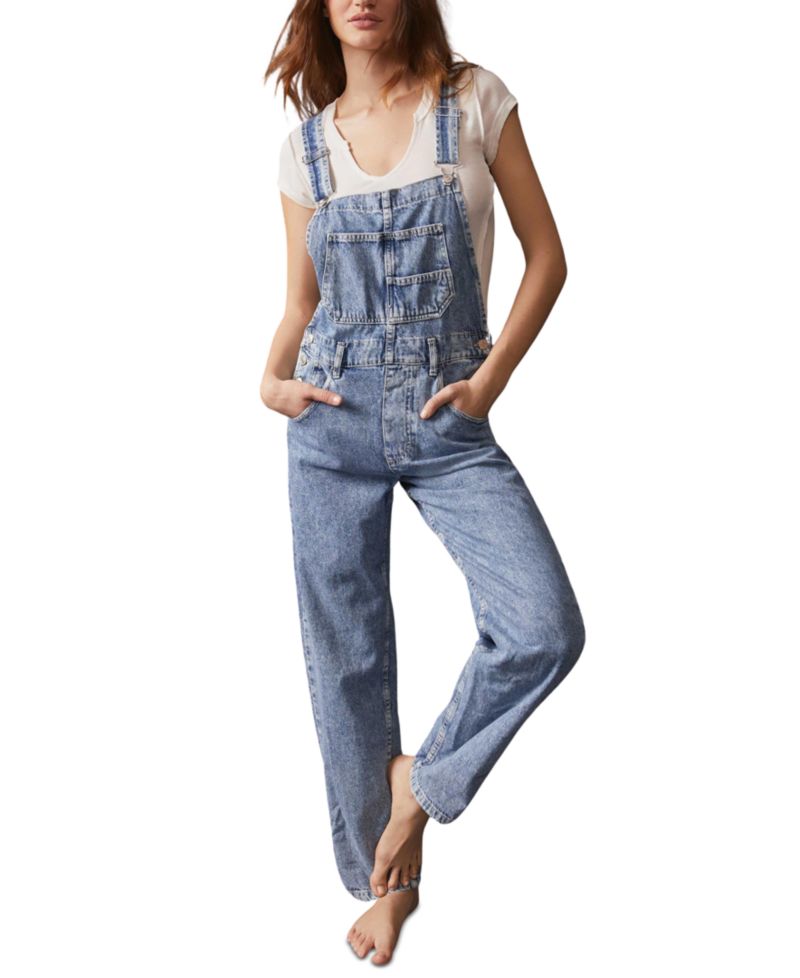 We The Free Ziggy Cotton Denim Overalls