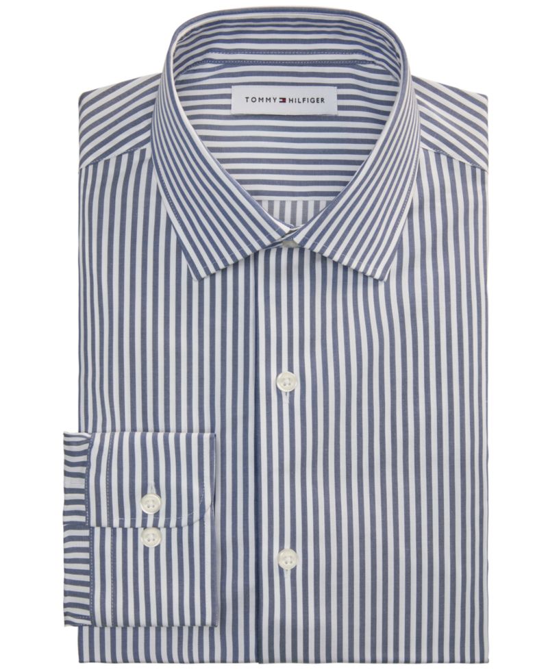 Men's Slim-Fit Cotton Twill Rounded Cuffs Dress Shirt