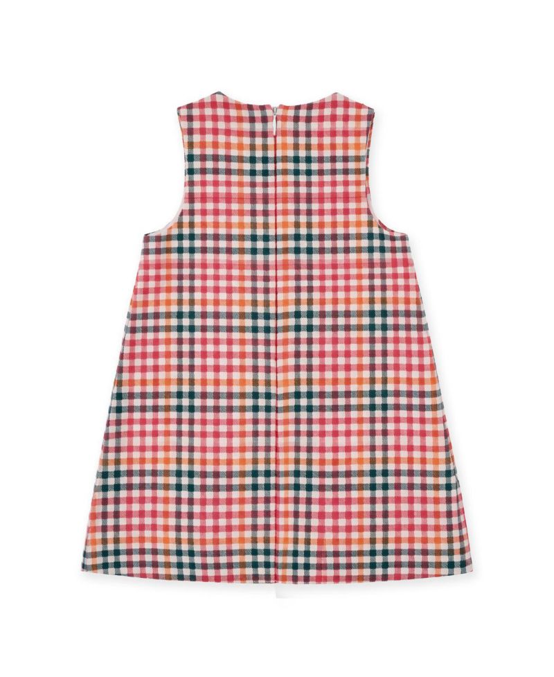 Girls' 4-16 Plaid Floral-Applique Jumper