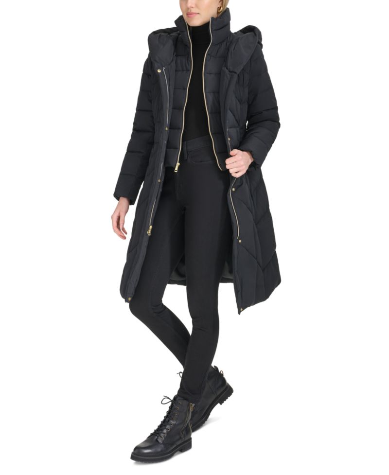 Women's Bibbed Hooded Puffer Coat