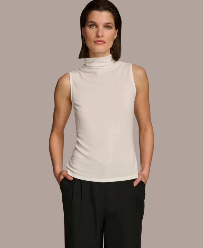 Women's Mock-Neck Sleeveless Top