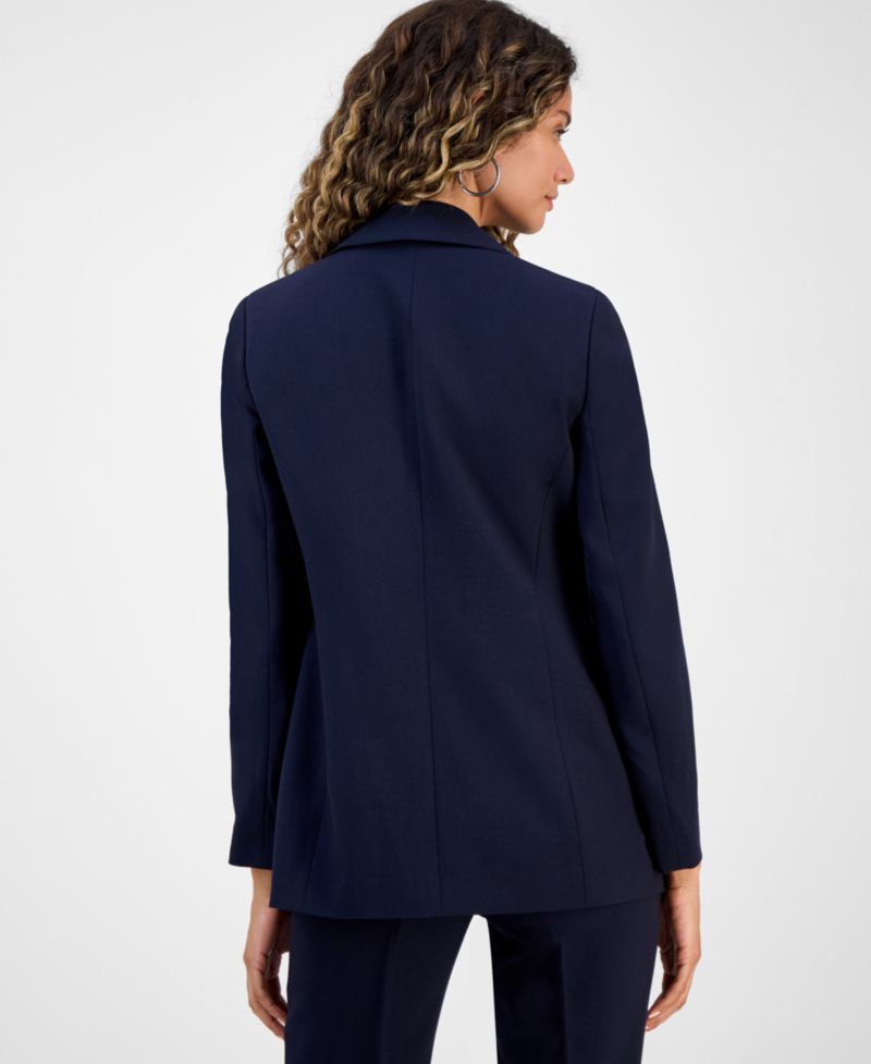 Women's Bi-Stretch Faux Double-Breasted Boyfriend Blazer