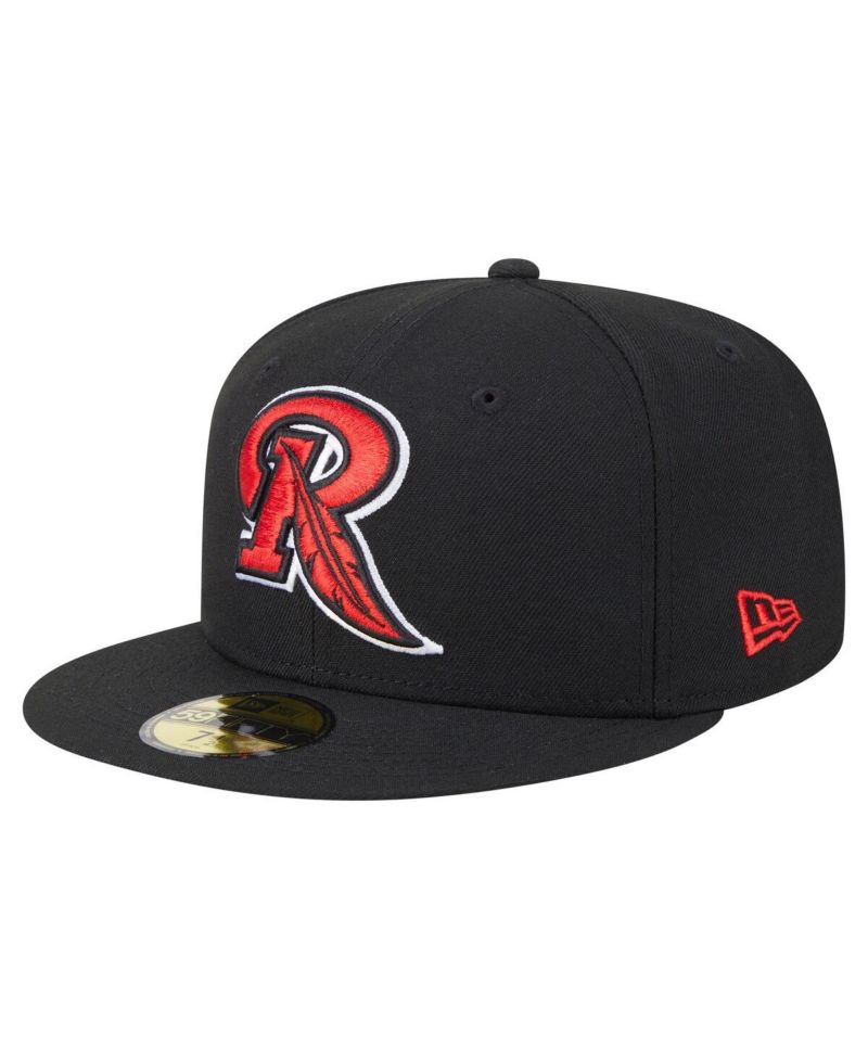 Men's Black Rochester Red Wings Authentic Collection 59FIFTY Fitted Hat