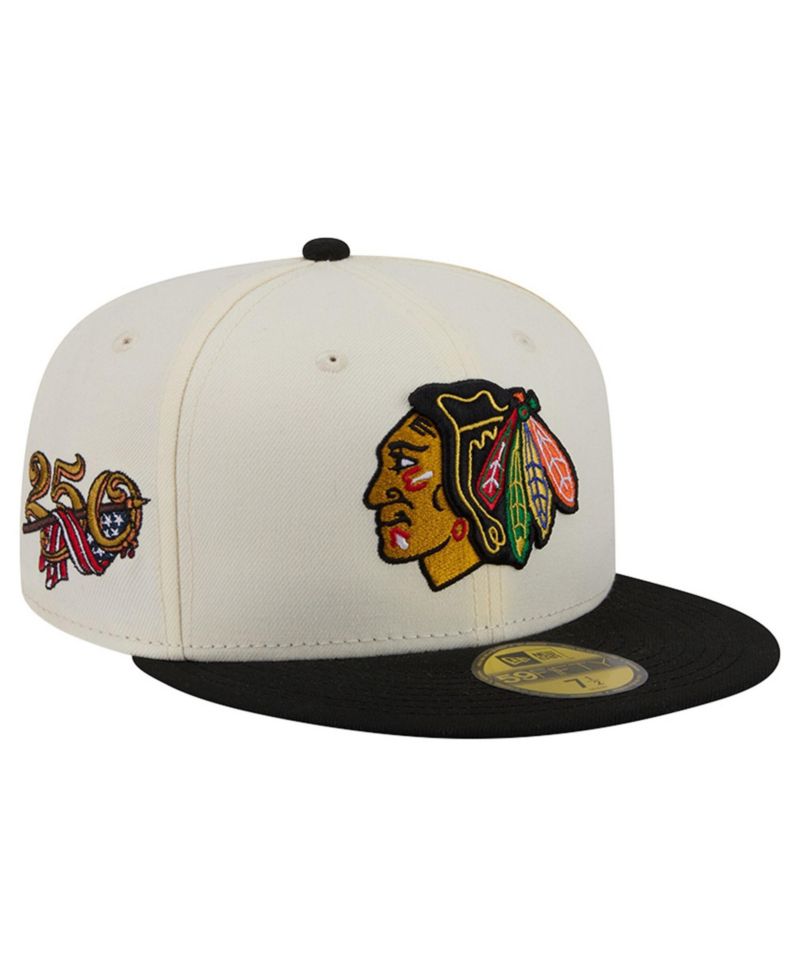 Men's Cream Chicago Blackhawks 250th Anniversary of the United States Two-Tone 59FIFTY Fitted Hat