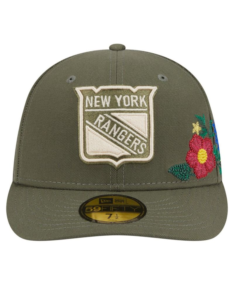 Men's Olive New York Rangers Tonal Florals 59FIFTY Fitted Hat
