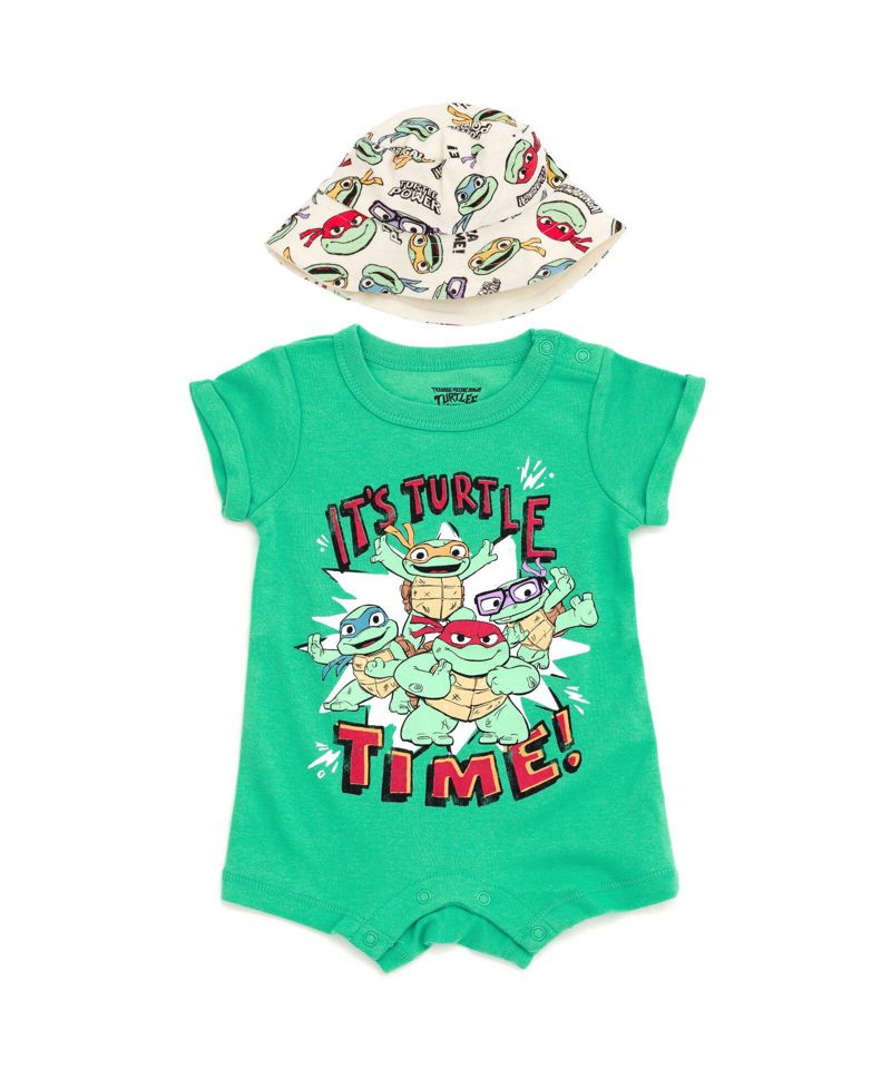 Baby Boys Donatello Raphael Leonardo Romper and Bucket Sun Hat