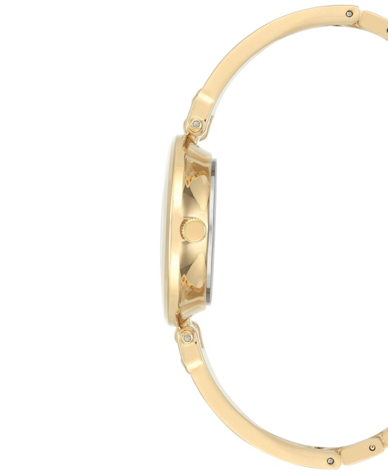 Women's Diamond Accent Gold-Tone and Ivory Bracelet Watch 34mm