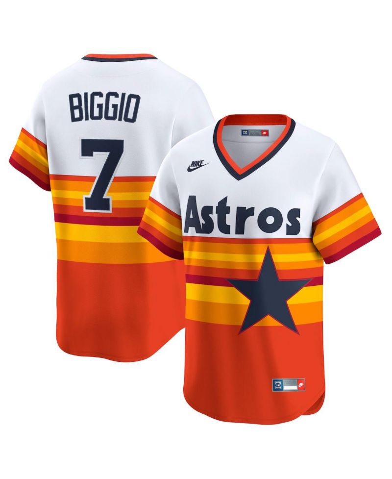 Men's Craig Biggio White Houston Astros Throwback Cooperstown Collection Limited Player Jersey