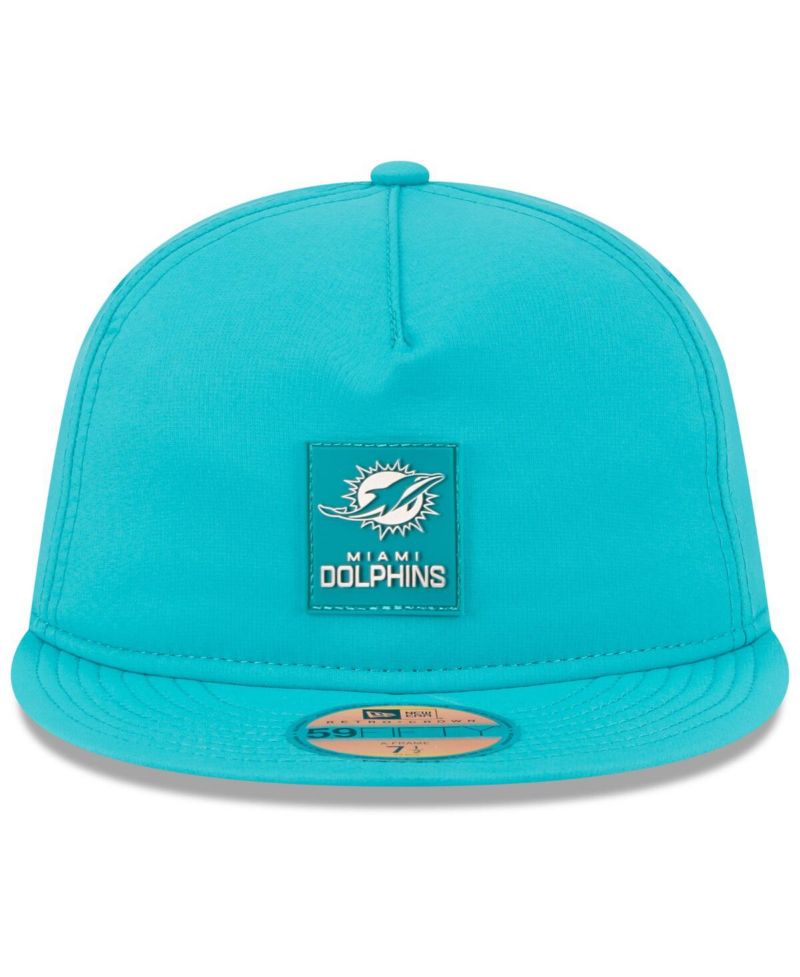 Men's Aqua Miami Dolphins 2025 Sideline Retro Crown 59FIFTY Fitted Hat