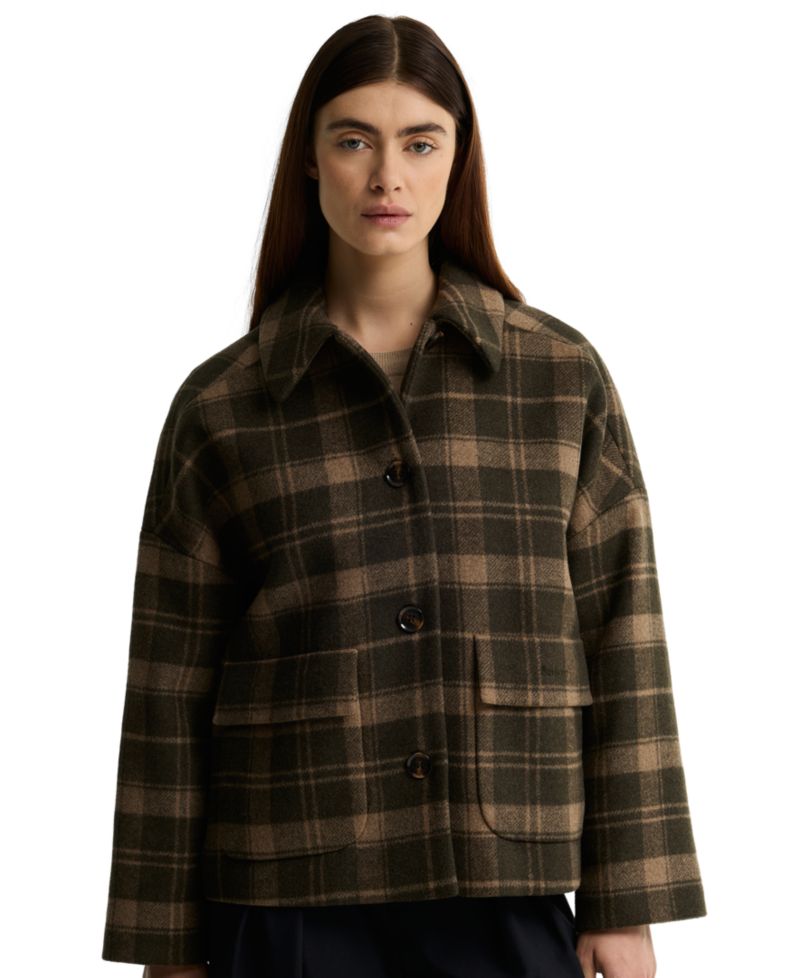 Women's Myla Check Wool-Blend Lined Coat