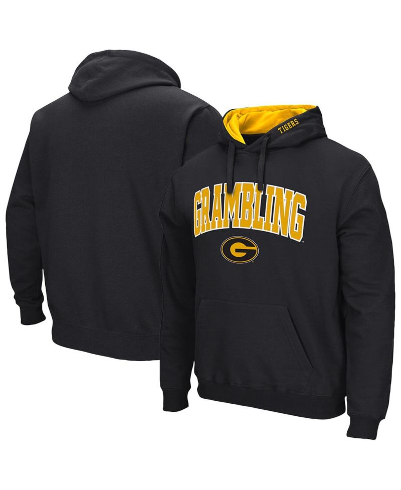 Men's Black Grambling Tigers Arch Logo 3.0 Pullover Hoodie