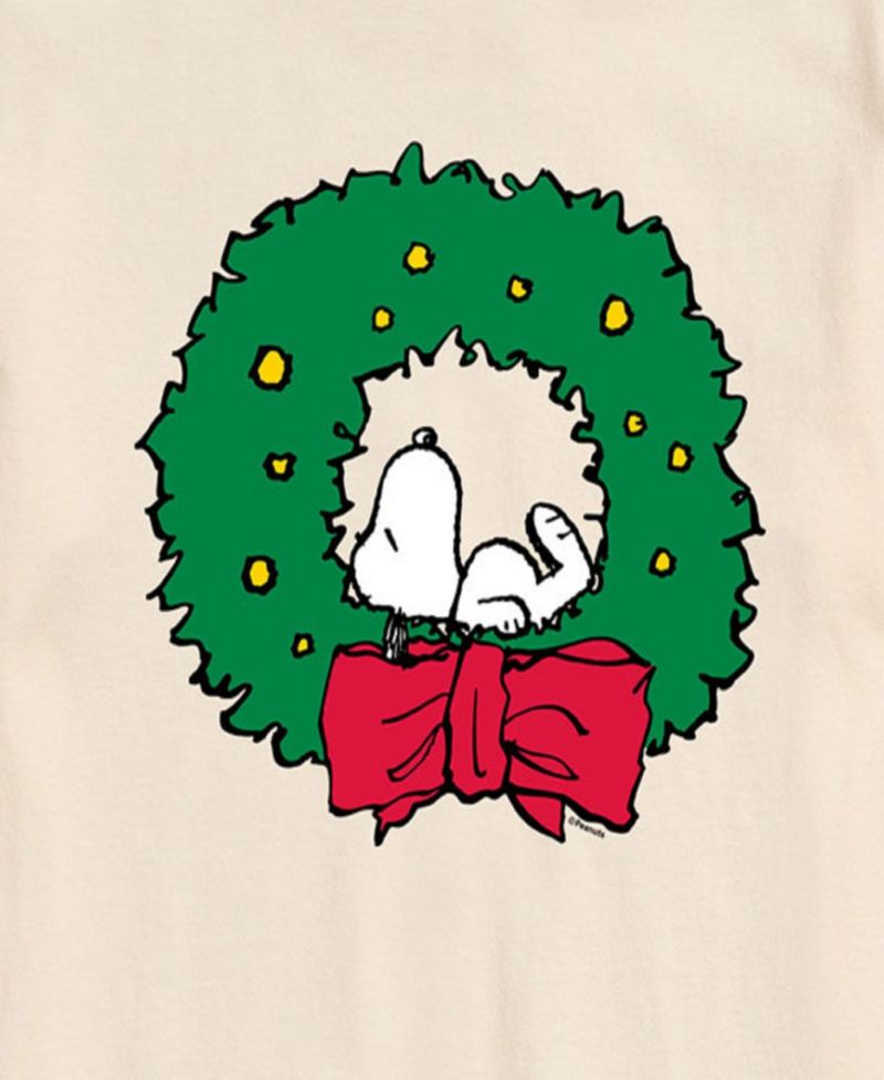 Men's Peanuts Snoopy Wreath Short Sleeve Tee