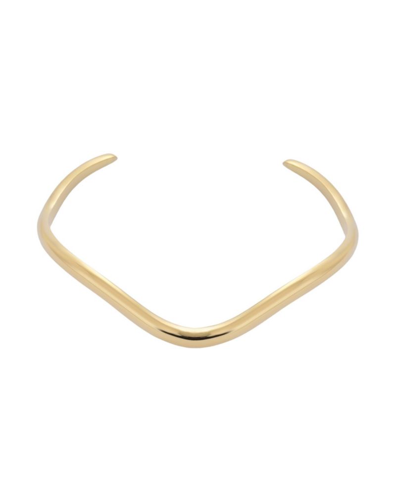 Tarnish Resistant Gold Wave Cuff Bracelet