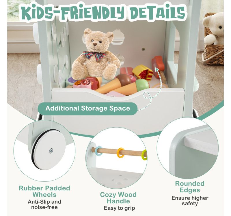 Kids Walker 2-in-1 with Toy Storage and Ice Cream Theme