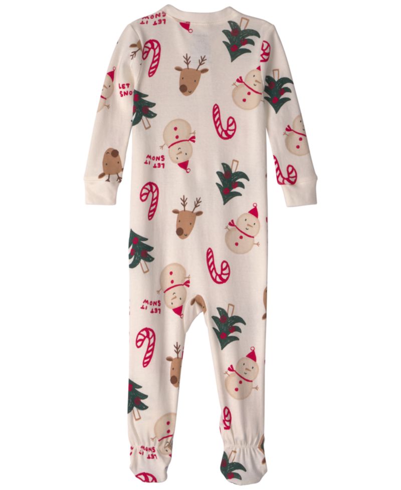 Baby Boys' and Girls' Christmas Icon Long-Sleeve Footed Pajamas, 1-Piece