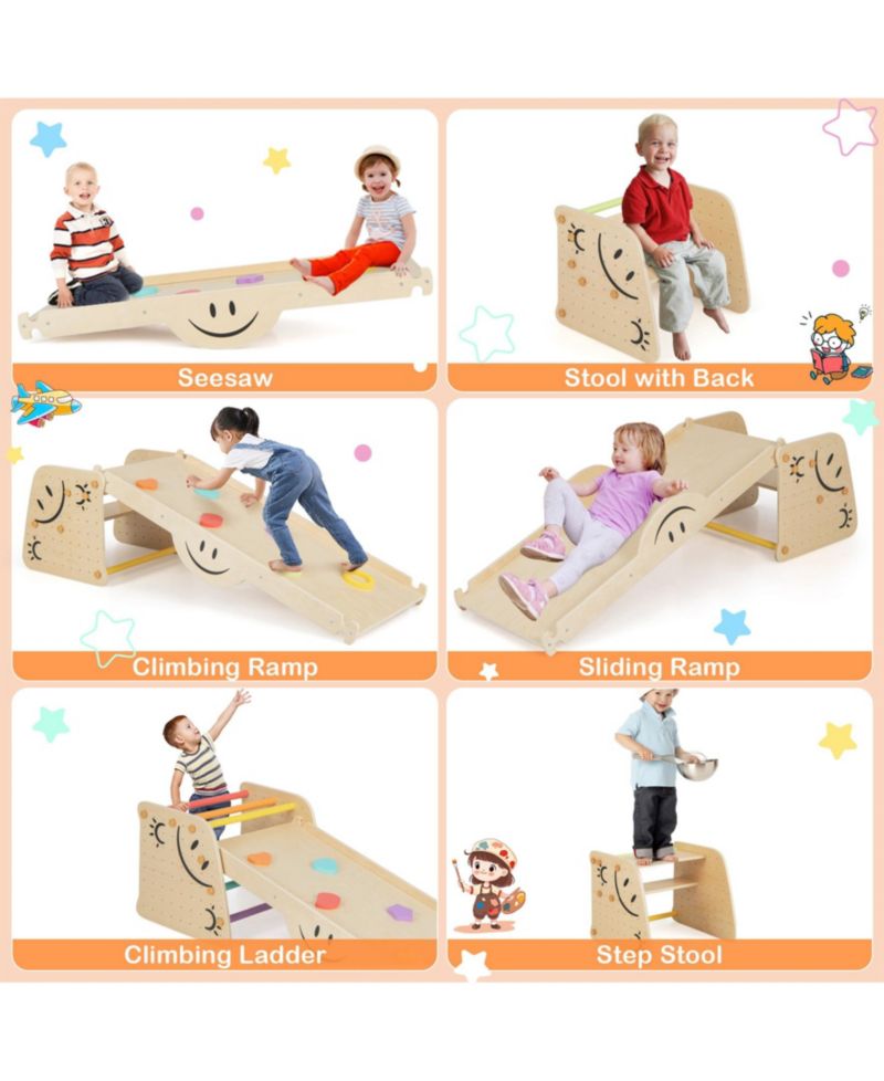 6-in-1 Design Triangular Climbing Set, 2-Piece Set