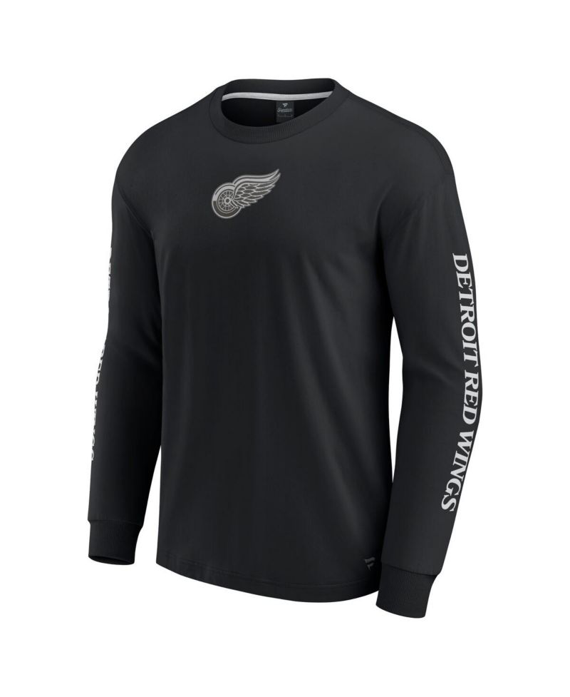 Men's Black Detroit Red Wings Elements Strive Long Sleeve T-Shirt