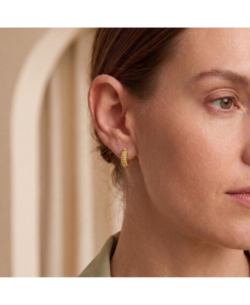 Dainty 14K Gold Plated Extra Mini Bead Hoop Earrings