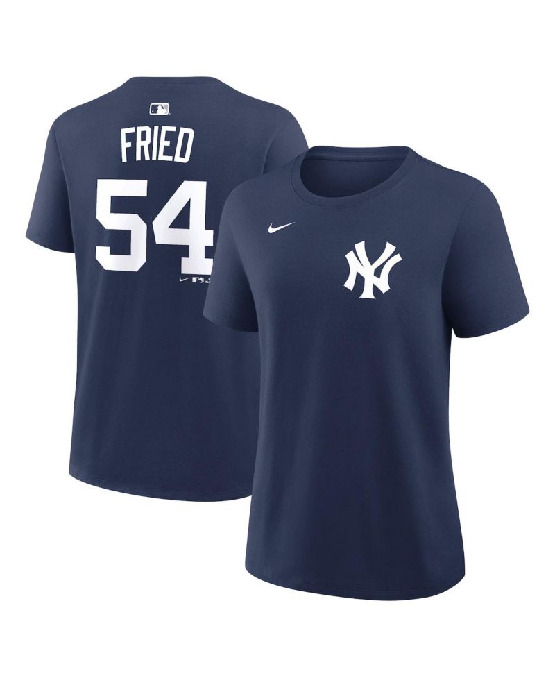 Women's Max Fried Navy New York Yankees Name & Number T-Shirt