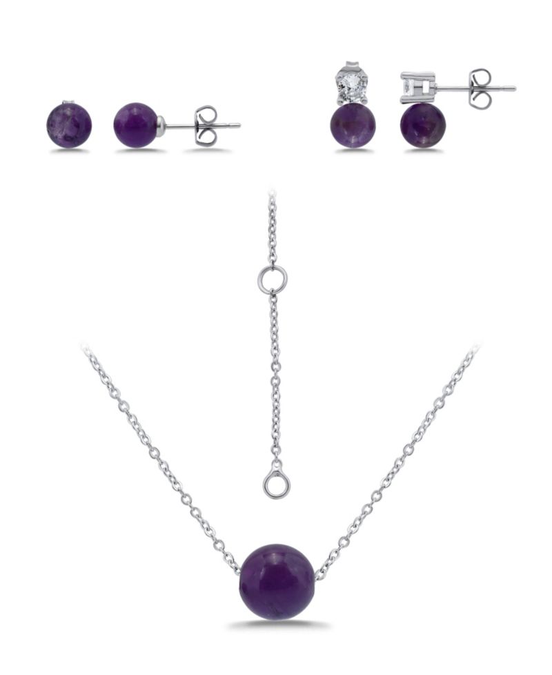 Silver Plated Earrings and Necklace Set