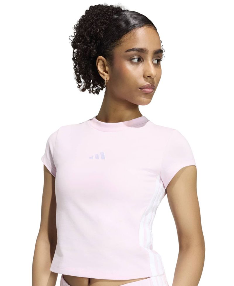Women's Essentials 3-Stripes Padded Slim Baby Cotton-Blend T-Shirt