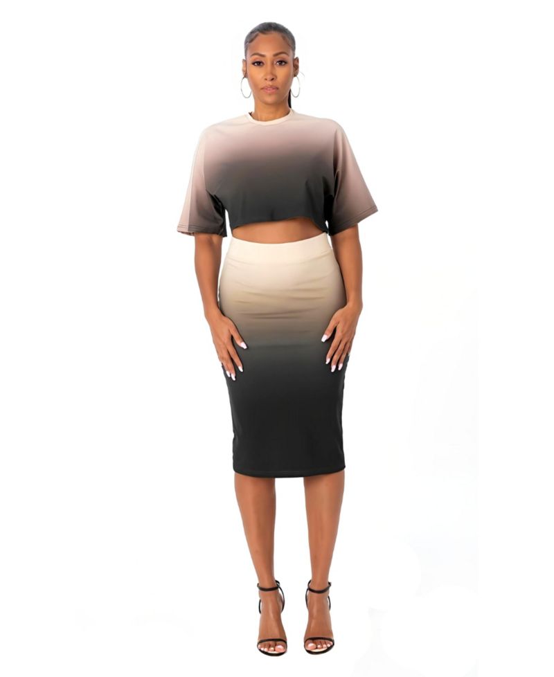 Women's Ombre Oversized Crop Tee