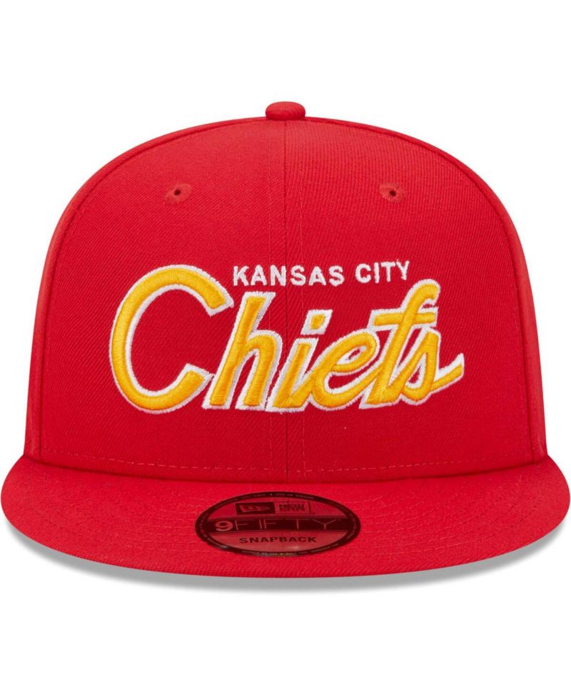 Men's Red Kansas City Chiefs Main Script 9FIFTY Snapback Hat