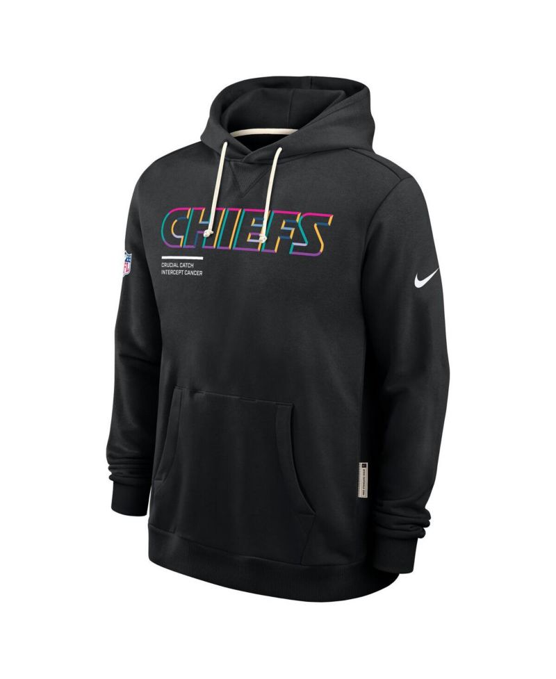 Men's Black Kansas City Chiefs Tall 2025 NFL Crucial Catch Sideline Standard Issue Dri-FIT Hoodie