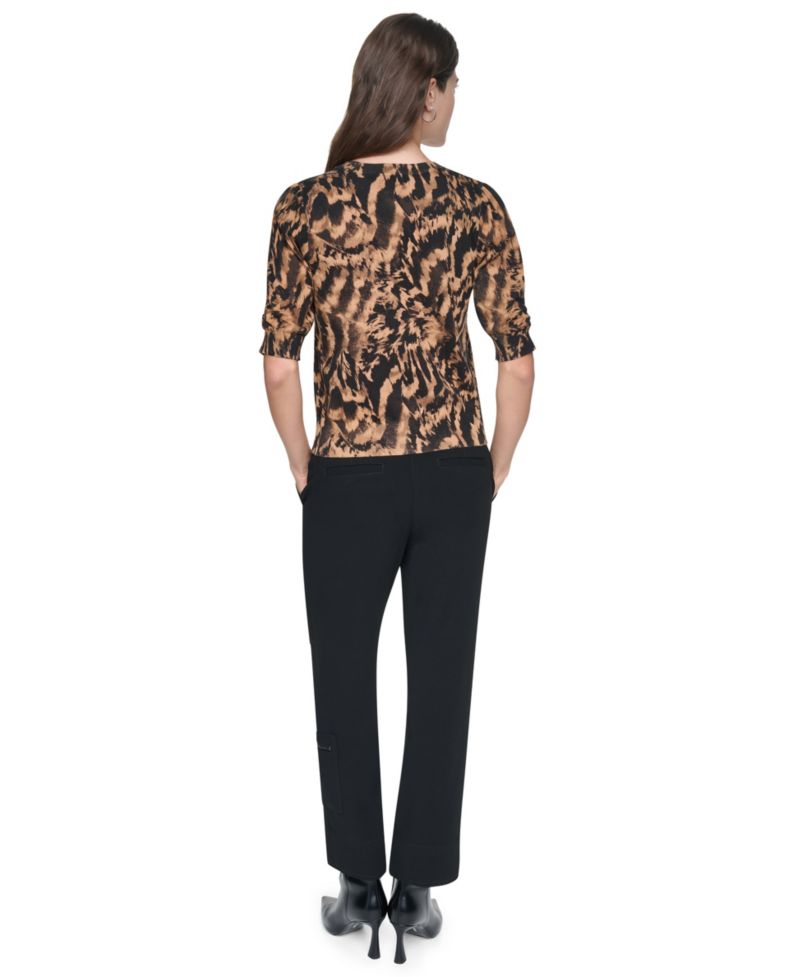 Women's Crewneck Button Placket Cardigan Sweater