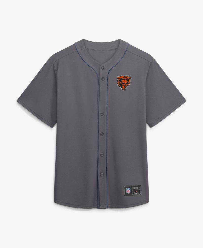 Men's Gray Chicago Bears After Hours Button-Up Baseball Top
