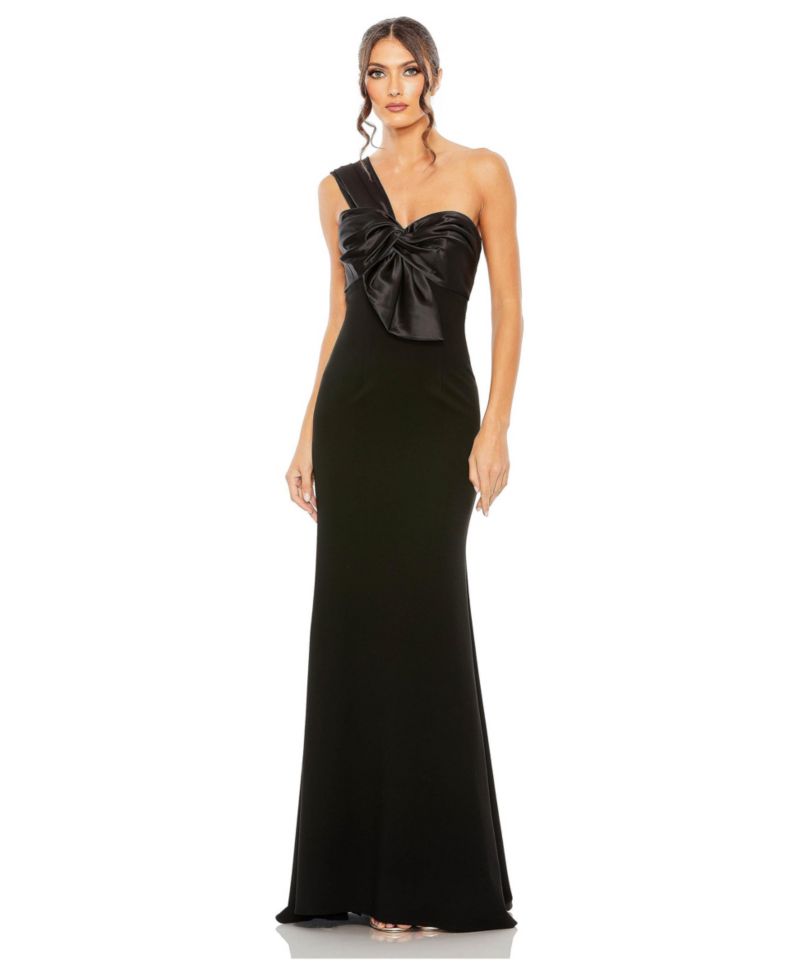 Women's One Shoulder Draped Trumpet Gown