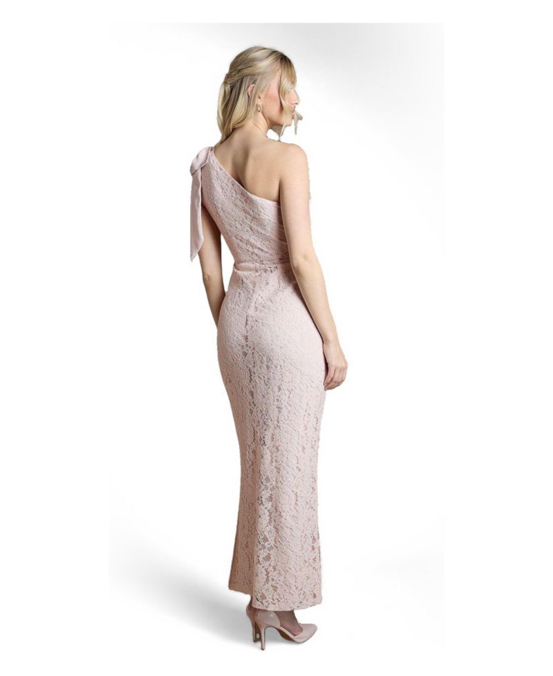 Women's One Shoulder Lace Maxi Dress