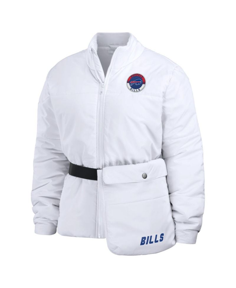 Women's White Buffalo Bills Packaway Full-Zip Puffer Jacket