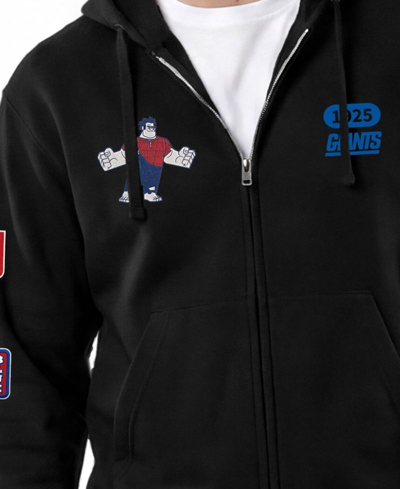 Men's Black New York Giants Disney X Champion All Star Full-Zip Hoodie