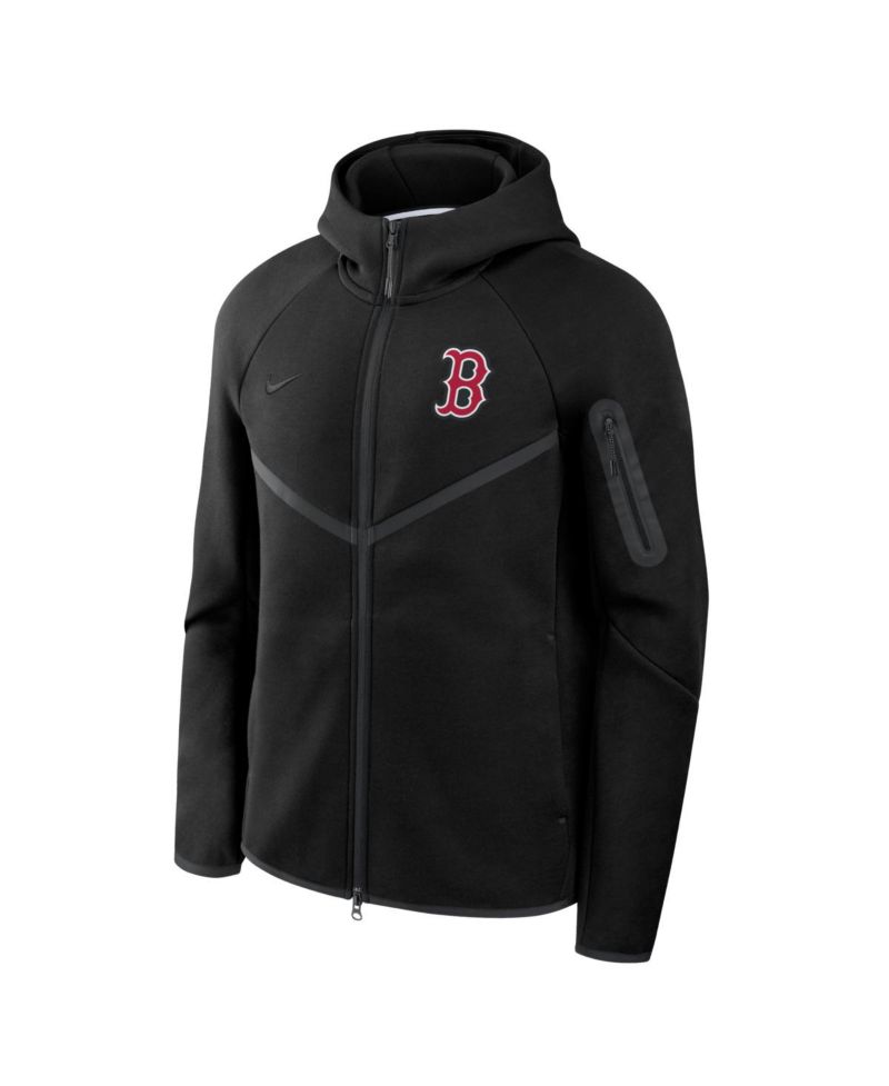 Men's Black Boston Red Sox Tech Fleece Windrunner Full-Zip Hoodie Jacket