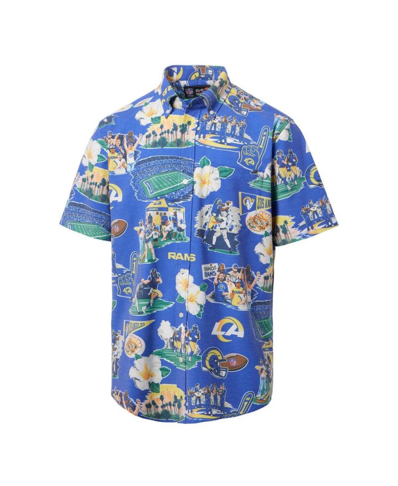 Men's Royal Los Angeles Rams Scenic Button-Down Shirt