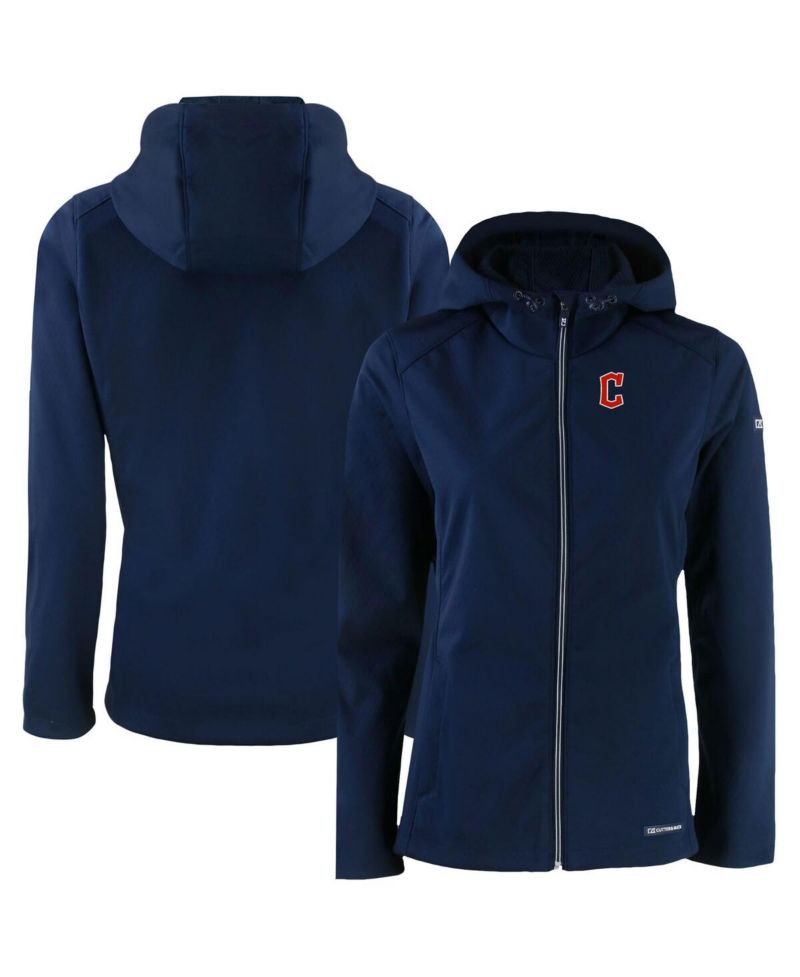 Women's Navy Cleveland Guardians Evoke Eco Softshell Full-Zip Jacket