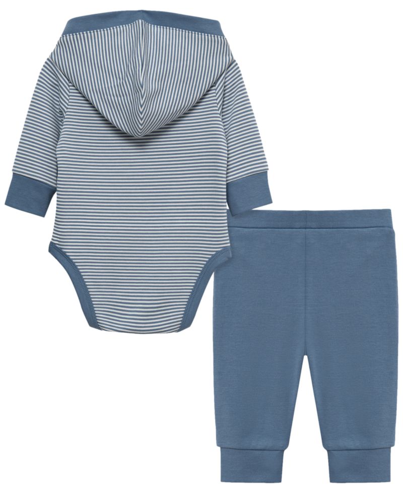 Baby Boys' Bear Long-Sleeve Hooded Bodysuit and Pants, 2-Piece Set