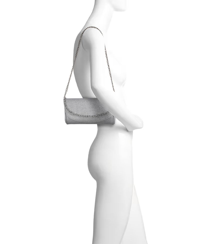 Woman's Talia Double Flap Clutch with Crystal Necklace