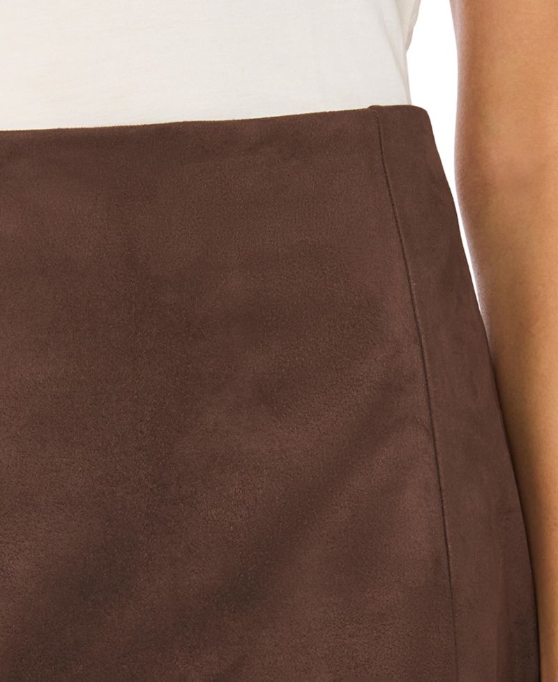 Women's Faux-Suede Mini Side-Zip Skort