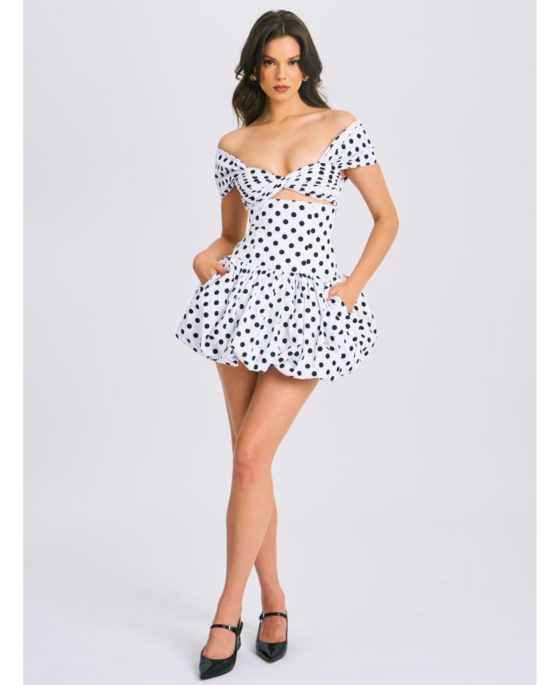 Women's Umika Polka Dots Bubble Hem Mini Dress