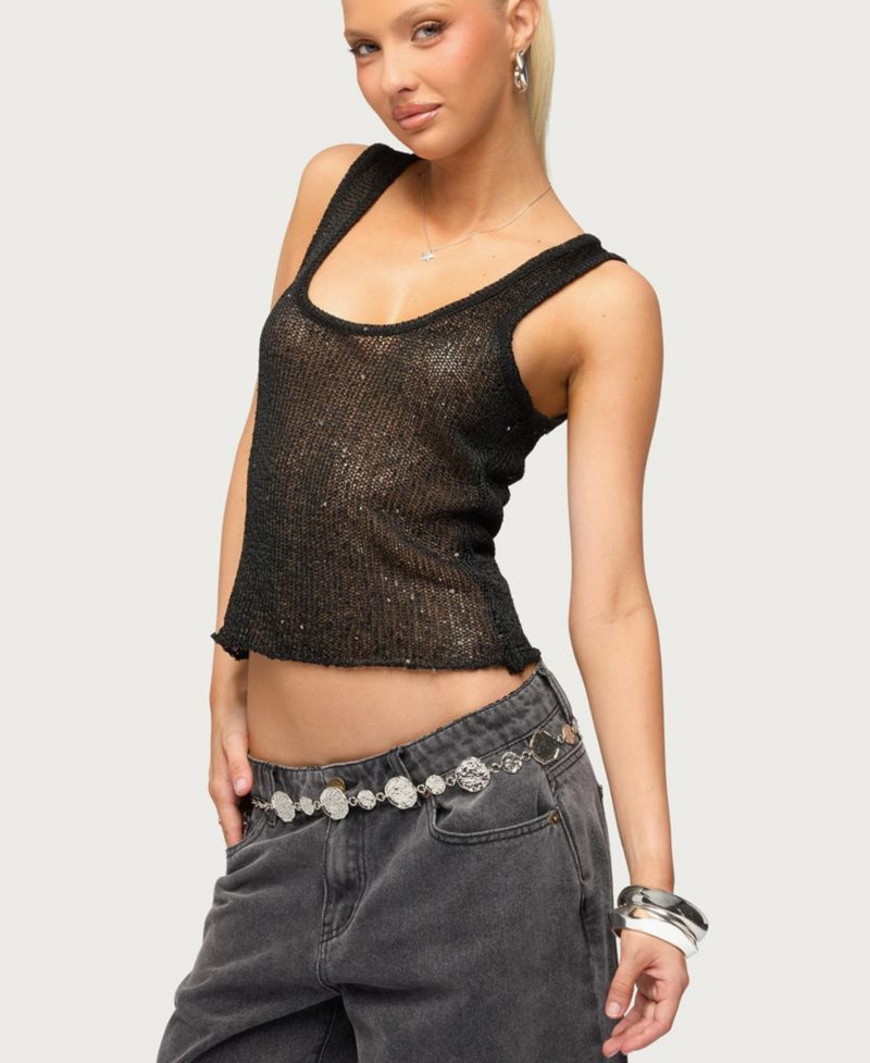 Women's Eleora Sequin Knit Tank Top